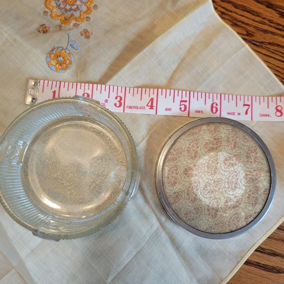 Art Deco Powder Jar Vintage Dresser Jar Trinket Dish Floral Tulip ~ Pretty! - Picture 15 of 16